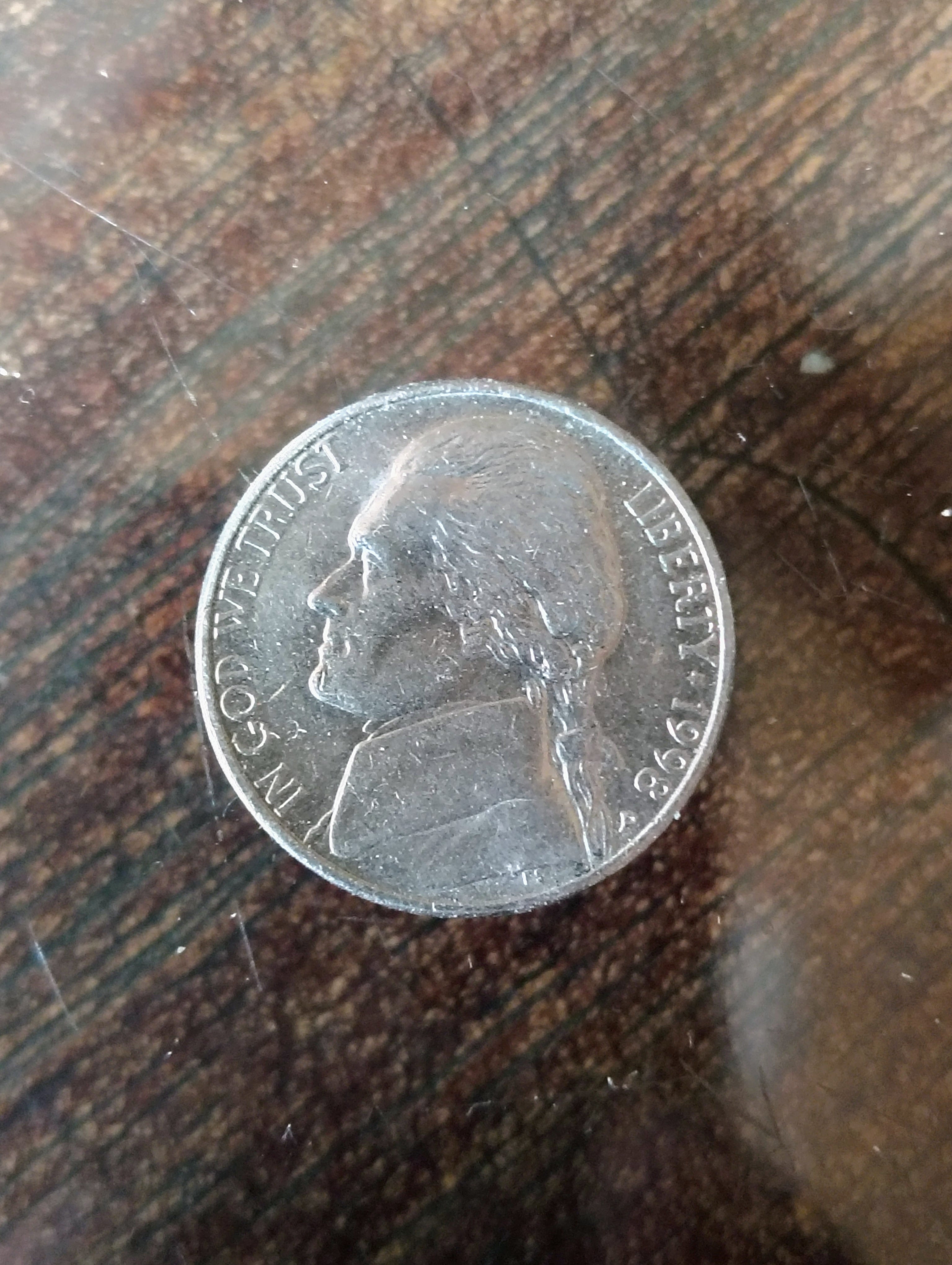 US Jefferson Nickel D-mint 1998 error