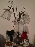 Antique Lotus Leaf Brass Table Lamp